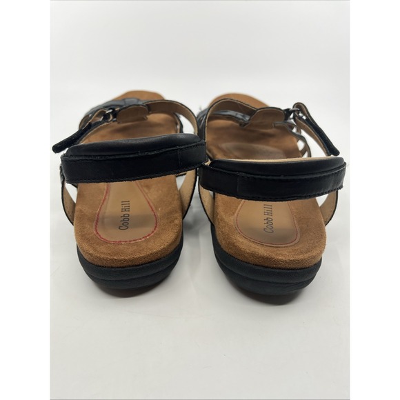 Cobb Hill Black Braided Leather Rubey Sandal Sz 11 Gladiator Fisherman Adjustabl - Picture 8 of 14